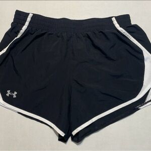 Under Armour Loose Fitting Black with White Trim Women Shorts Size M